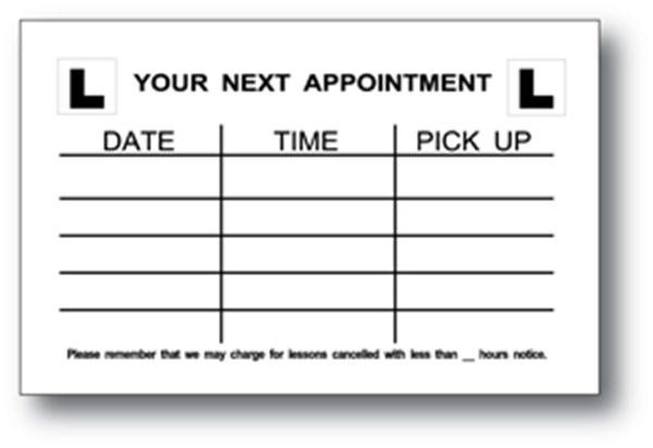 Your Next Appointment Cards